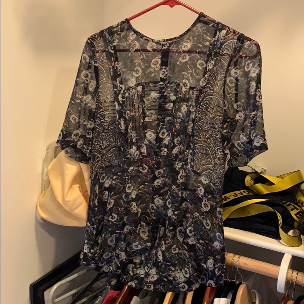 Veronica beard silk floral blouse